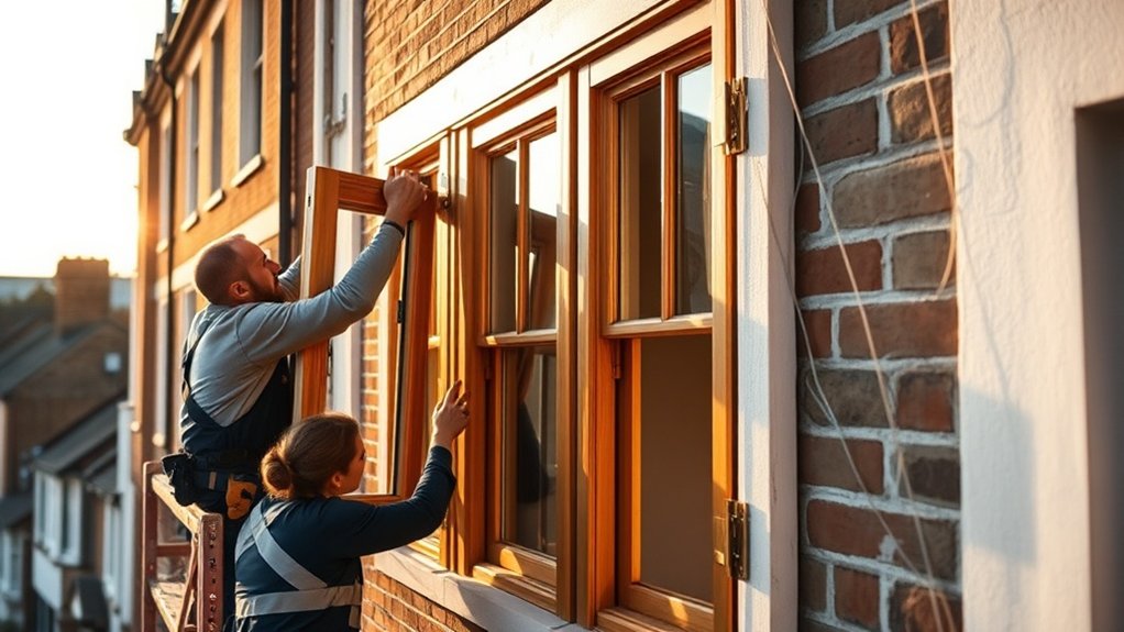 Wooden Window Installation Harpenden